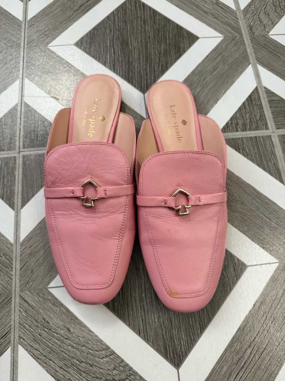 kate spade Pink Leather Mule Slides